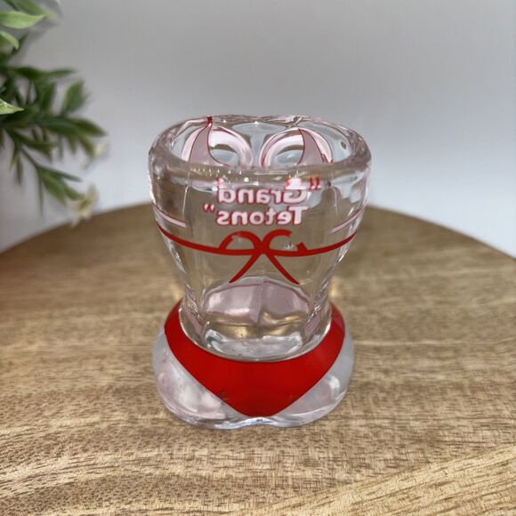 Grand Tetons BIKINI TOP & BOTTOM torso SHOT GLASS Souvenir 2.5" Party NEW - Picture 3 of 8